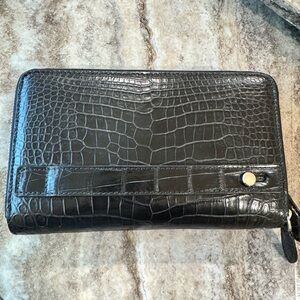 Custom Black Crocodile Belly Skin Embossed Wallet